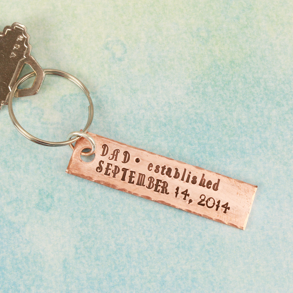 Metal Stamping Blanks Copper Rectangle Keychain Blank with 3mm Hole, 50.8mm (2") x 12.7mm (.5"), 14g